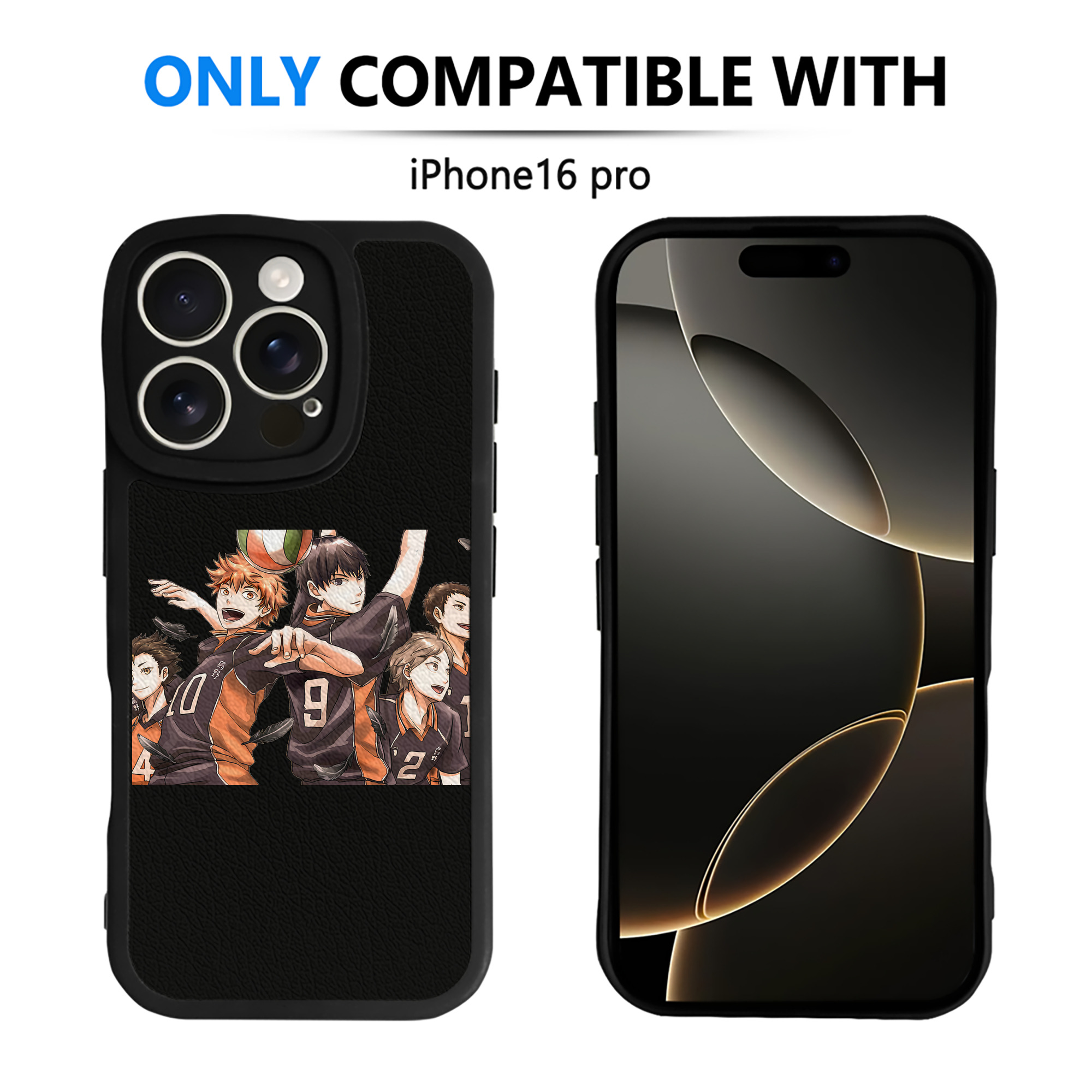 （画像用） ハイキュー!! Haikyu!! 【iPhone 16シリーズ対応】シリコンスマホケース（レザー調） 材質：シリコン